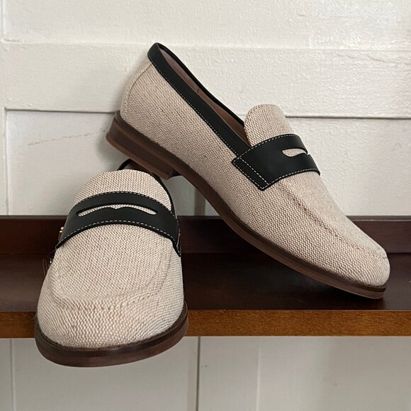 COLE HAAN LUX PENNY LOAFER TEXTILE/LEATHER SIZE 7 NEW WITH BOX - Picture 1 of 8